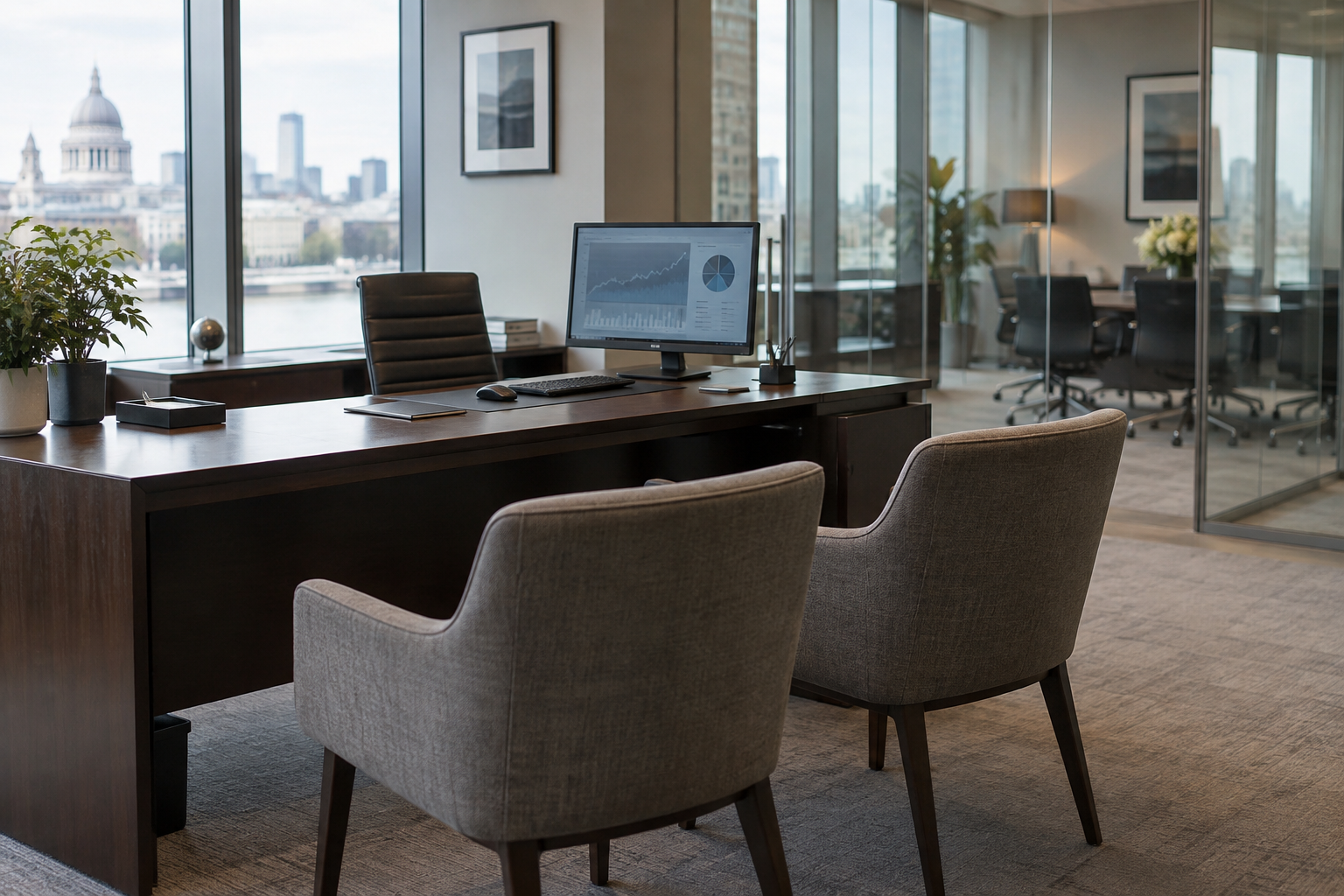 Empty financial adviser desk illustrating the proposed HSBC UK wealth job cuts